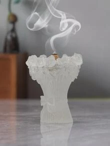 1入組透明花朵設計香爐 - 無色 - 查看 2