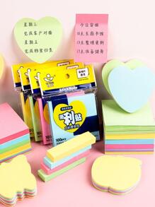 1pc Heart Shaped Memo Pad - Army Green - View 7