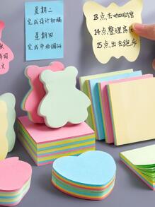 1pc Heart Shaped Memo Pad - Army Green - View 8