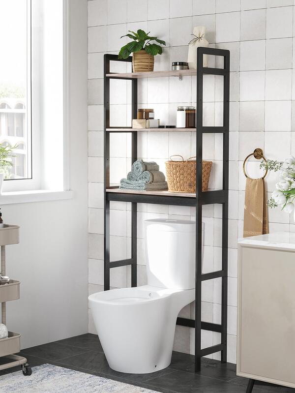 SONGMICS Over The Toilet Storage, 3Tier Bathroom Organizer Over Toilet