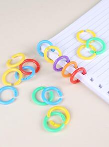 50 件可拆卸按扣活页夹活页笔记本环，返校，学校用品 - 彩色 - 查看 1