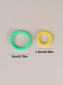 50 件可拆卸按扣活页夹活页笔记本环，返校，学校用品 - 彩色 - 查看 2