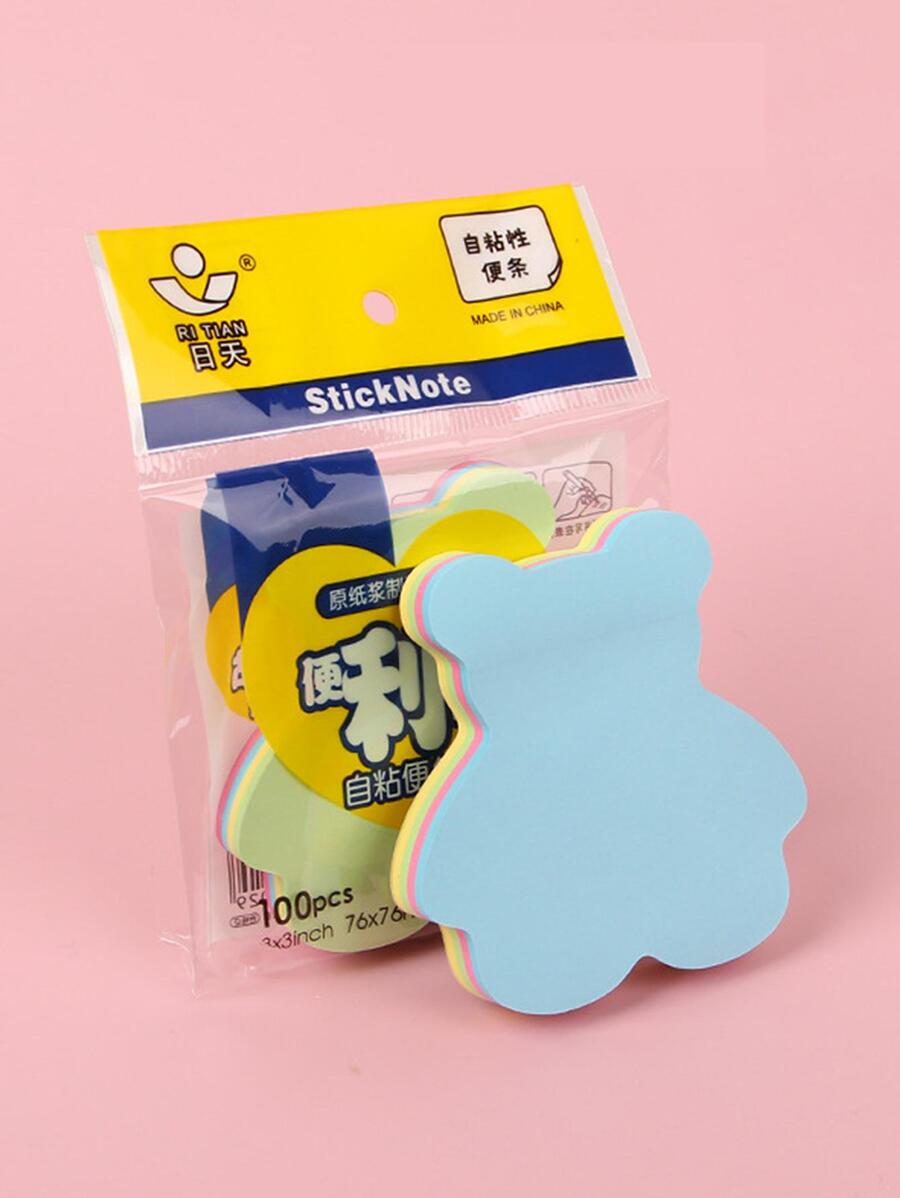 1 cuốn sách/100 tờ Giấy ghi chú sinh viên dễ thương sáng tạo có thể xé được - Màu xanh nhạt - Xem 1