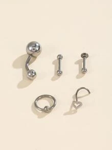 1 Gói 15 Chiếc Thép Không Gỉ Bạc Mũi Bông, Vòng Mũi, Vòng Bụng, Vòng Lưỡi, Vòng Núm Vú Xuyên Bộ, Quà Tặng Hàng Ngày - Nhiều màu - Xem 4