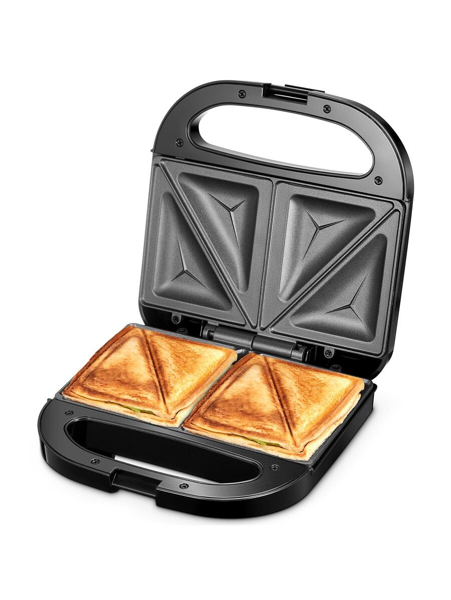 Sandwich Maker, Toaster And Electric Panini Grill With Non-Stick Coating Plate, Easy To Clean, Heating Up Fast, Built In Indicator Lights, Black - Black - View 1