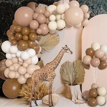 marrón globos Guirnalda de arco Kit carne café marrón bohemio Colorete globos para fiesta de bienvenida al bebé boda selva salvaje uno de fiesta de cumpleaños decoraciones - Marrón - Ver 4