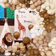 marrón globos Guirnalda de arco Kit carne café marrón bohemio Colorete globos para fiesta de bienvenida al bebé boda selva salvaje uno de fiesta de cumpleaños decoraciones - Marrón - Ver 3