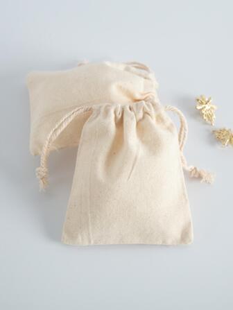 10pcs Fashionable Muslin Drawstring Jewelry Packaging Bags