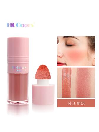 Fit Colors 液體腮紅，1入組高色素液體腮紅持久提亮腮紅遮光腮紅輪廓節日舞台化妝腮紅