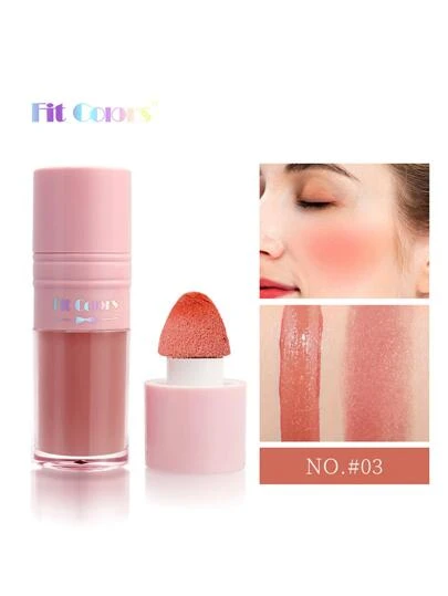 Fit Colors 液體腮紅，1入組高色素液體腮紅持久提亮腮紅遮光腮紅輪廓節日舞台化妝腮紅