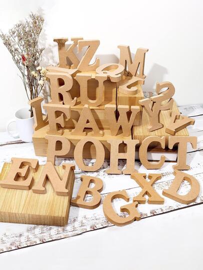 1pc Alphabet Home Decor Figurine For Wedding & Birthday Party, Diy Coloring Miniature Sculpture Best Gifts Birthday
