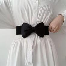 Cute 1pc Women Bow Decor Fashionable Belt For Dress Decoration Halloween Valentine's Day Summer, School Fall, Autumn, Halloween - Black - View 3