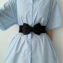 Cute 1pc Women Bow Decor Fashionable Belt For Dress Decoration Halloween Valentine's Day Summer, School Fall, Autumn, Halloween - Black - View 2