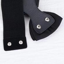 Cute 1pc Women Bow Decor Fashionable Belt For Dress Decoration Halloween Valentine's Day Summer, School Fall, Autumn, Halloween - Black - View 8