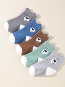 5pairs Baby Cartoon Graphic Socks For Daily Life - Multicolor - View 4