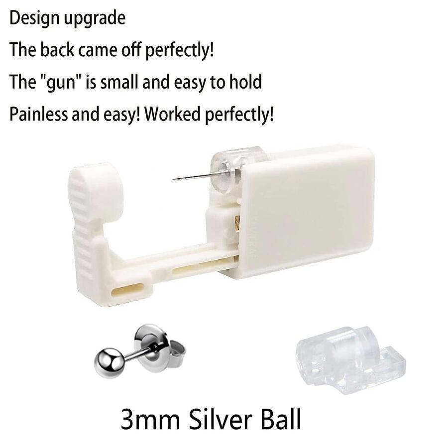 4 Pack Self Ear Piercing Gun, Disposable Self Ear Piercing Gun Kit with