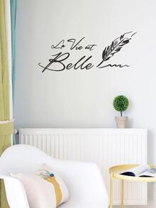 標語圖案牆貼,黑色自粘牆在貼花適用於家庭裝飾 - 黑色 - 查看 6