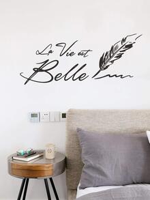 標語圖案牆貼,黑色自粘牆在貼花適用於家庭裝飾 - 黑色 - 查看 2