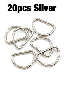 20入組銀D環扣飾 - 銀色 - 查看 2