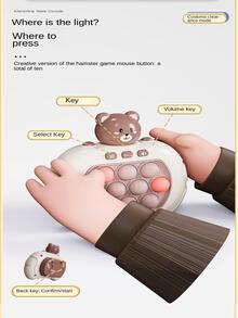 1入組ABS發條玩具，可愛熊裝飾感官玩具，適合孩子和成年人，學校、學生、文具、學用品