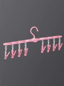 1 móc treo quần áo 8 móc có thể gập lại màu hồng - Hồng - Xem 1