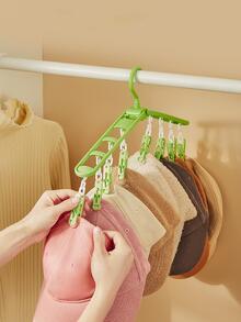1 móc treo quần áo 8 móc có thể gập lại màu hồng - Hồng - Xem 8
