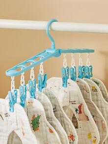 1 móc treo quần áo 8 móc có thể gập lại màu hồng - Hồng - Xem 6