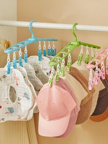 1 móc treo quần áo 8 móc có thể gập lại màu hồng - Hồng - Xem 2