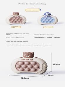 1入組ABS發條玩具，可愛熊裝飾感官玩具，適合孩子和成年人，學校、學生、文具、學用品