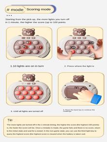 1入組ABS發條玩具，可愛熊裝飾感官玩具，適合孩子和成年人，學校、學生、文具、學用品