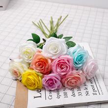 1 hoa hồng nhân tạo - Màu xanh nhạt - Xem 4