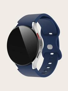 1入組午夜藍色蝴蝶扣矽膠錶帶相容於三星 Galaxy Watch6/5/4/40 毫米/44 毫米/galaxy4 經典 42 毫米/46 毫米/galaxy6 經典 43 毫米/47 毫米 - 藍色 - 查看 2