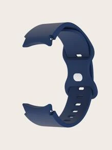 1入組午夜藍色蝴蝶扣矽膠錶帶相容於三星 Galaxy Watch6/5/4/40 毫米/44 毫米/galaxy4 經典 42 毫米/46 毫米/galaxy6 經典 43 毫米/47 毫米 - 藍色 - 查看 3