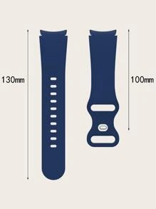 1入組午夜藍色蝴蝶扣矽膠錶帶相容於三星 Galaxy Watch6/5/4/40 毫米/44 毫米/galaxy4 經典 42 毫米/46 毫米/galaxy6 經典 43 毫米/47 毫米 - 藍色 - 查看 4