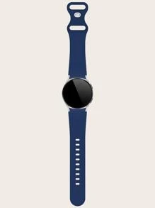 1入組午夜藍色蝴蝶扣矽膠錶帶相容於三星 Galaxy Watch6/5/4/40 毫米/44 毫米/galaxy4 經典 42 毫米/46 毫米/galaxy6 經典 43 毫米/47 毫米 - 藍色 - 查看 6