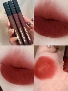 kakashow 啞光絲絨唇彩,霧面持久穿戴不粘杯子液體口紅不褪色唇釉適用於日常通勤 - 酒紅色 - 查看 2