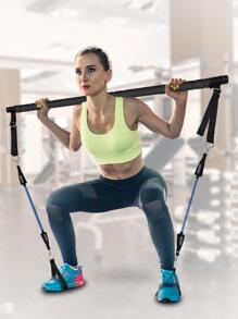 Pilates Bar Kit with Resistance Bands (6 pcs Resistance Bands + Handle straps + Foot Straps +Door Anchor), Exercise Fitness Equipment for Women & Men, Home Gym Workouts Stainless Steel Stick Squat Yoga Pilates Flexbands Kit for Full Body Shaping - Black - View 5