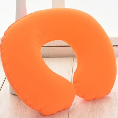 1入組隨機彩色充氣旅行枕,U型頸枕適用於飛機,車,或者其他交通工具