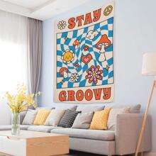 1 tấm thảm in hoa và nấm, cờ cho phòng, trang trí phòng, thảm, nghệ thuật treo tường, đồ dùng trong phòng, cờ cho phòng, trang trí nhà cửa, thảm treo tường - Nhiều màu - Xem 3