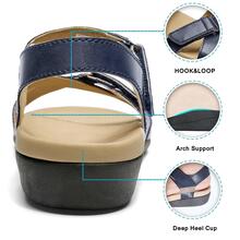 Womens Orthotic Arch Support Back Strap Sandals - Blue - View 2