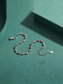 S925 Bạc Nữ Phong Cách Bohemian Chuỗi Vòng Tay Thời Trang Quyến Rũ, Quà Tặng Sinh Nhật - Bạc - Xem 5