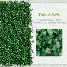SHEIN X Heather Rae Outsunny 12 PCS 20" X 20" Artificial Boxwood Panels Topiary Wall Greenery Backdrop, Privacy Hedge Screen UV Protected 4Layer Roll Grass Panel Fence Decor Outdoor Indoor Garden Backyard, Light Green