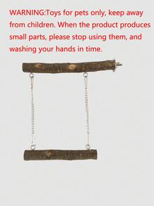 1pc Wooden Perch Nest Swing Set For Birds (2 Assorted Designs Shipped Randomly) - Brown - View 6