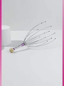 按摩工具，1入组紫色章魚頭章魚按摩器頸部身體自然止痛壓力頭皮工具，頭頸頭皮減壓章魚按摩放鬆 - 紫色 - 查看 5