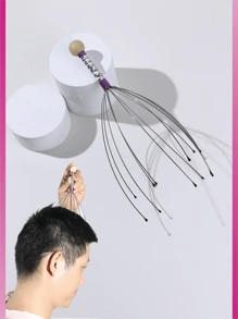 按摩工具，1入组紫色章魚頭章魚按摩器頸部身體自然止痛壓力頭皮工具，頭頸頭皮減壓章魚按摩放鬆 - 紫色 - 查看 1