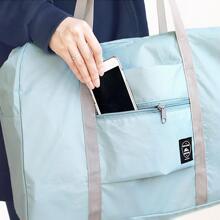 便攜旅行行李手提包,可折疊登機箱手提箱帶輪子適用於商業旅行 - 藍色 - 查看 5