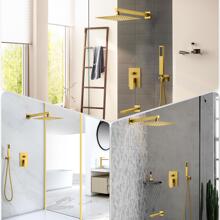 EVERSTEIN 10 Inch Wall-mounted Square Rain Shower Head Pressure Balance Valve  Tub and Shower Faucet