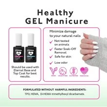 2 Pcs 10ml No Wipe Gel Top Coat and Base Coat Set - Shine Finish and Long Lasting  Soak Off LED Gel Base Top Coat Glossy Shine Finish. MADE IN USA. - 彩色 - 查看 4