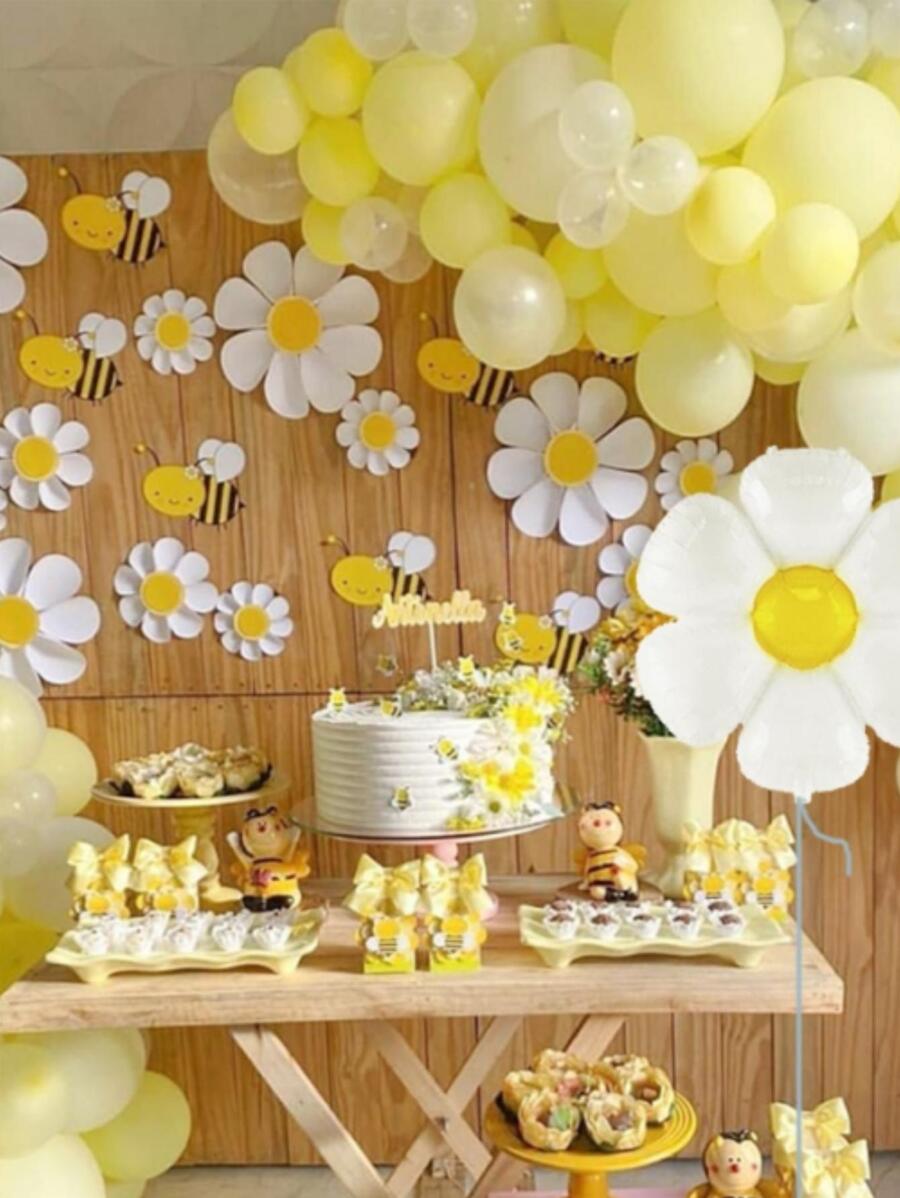 Bộ 53 Ít Hoa Cúc Bóng Vòng Hoa Vòm Bộ Dụng Cụ Màu Vàng Cao Su Trong Suốt Bóng Trẻ Em Trang Trí Tiệc Sinh Nhật Cho Bé - Nhiều màu - Xem 1