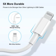 1入組30W快充數據線適用於蘋果充電器 - 白色 - 查看 5